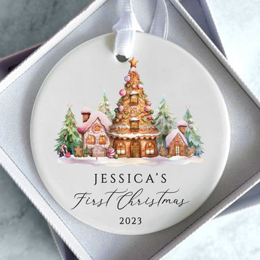 Bespoke Gingerbread House Christmas Bauble - First Xmas Keepsake - Child & Home - DENMARY
